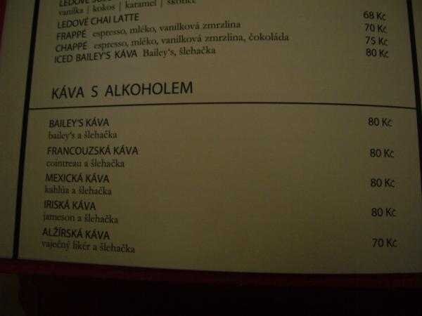 Nábídka kávových nápojů